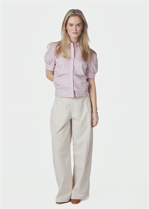 Frannie structure stripe skjorte Light Pink Neo Noir